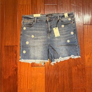 Judy Blue Blue Jean Shorts with Floral Accents